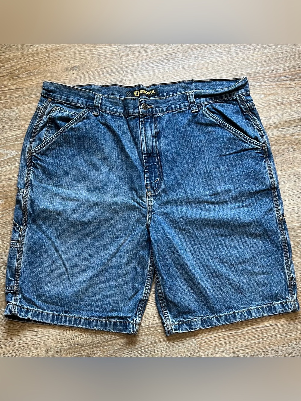 BUILTRITE Steve & Barry’s Denim Carpenter Shorts Mens Size 42 Medium Wash